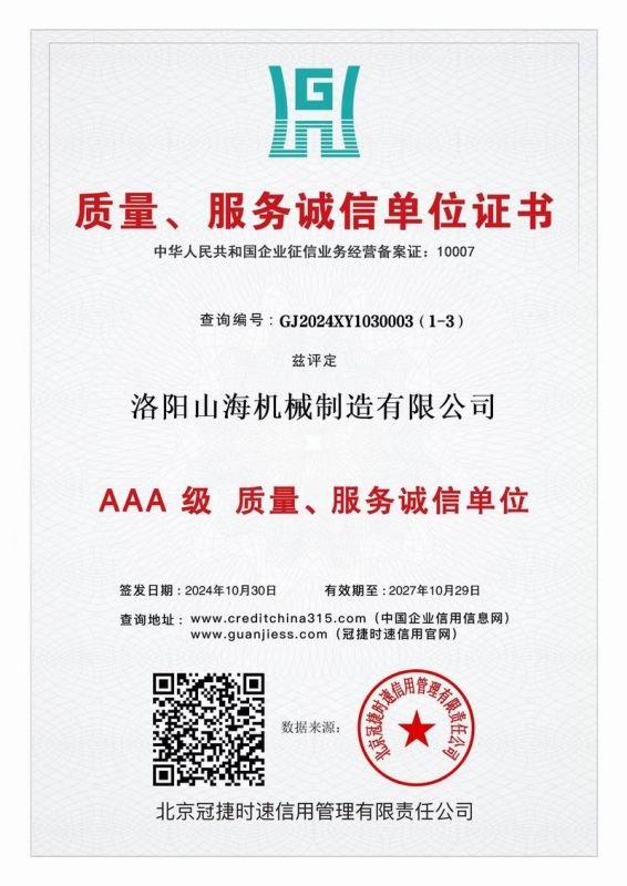 質(zhì)量、服務(wù)誠(chéng)信單位證書